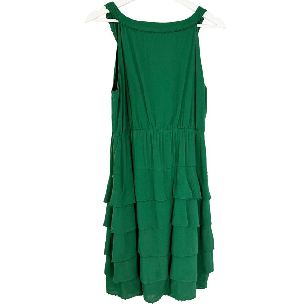Maeve Gathered Together Green Sleeveless Tiered Dress - Size 10 - Picture 2 of 5